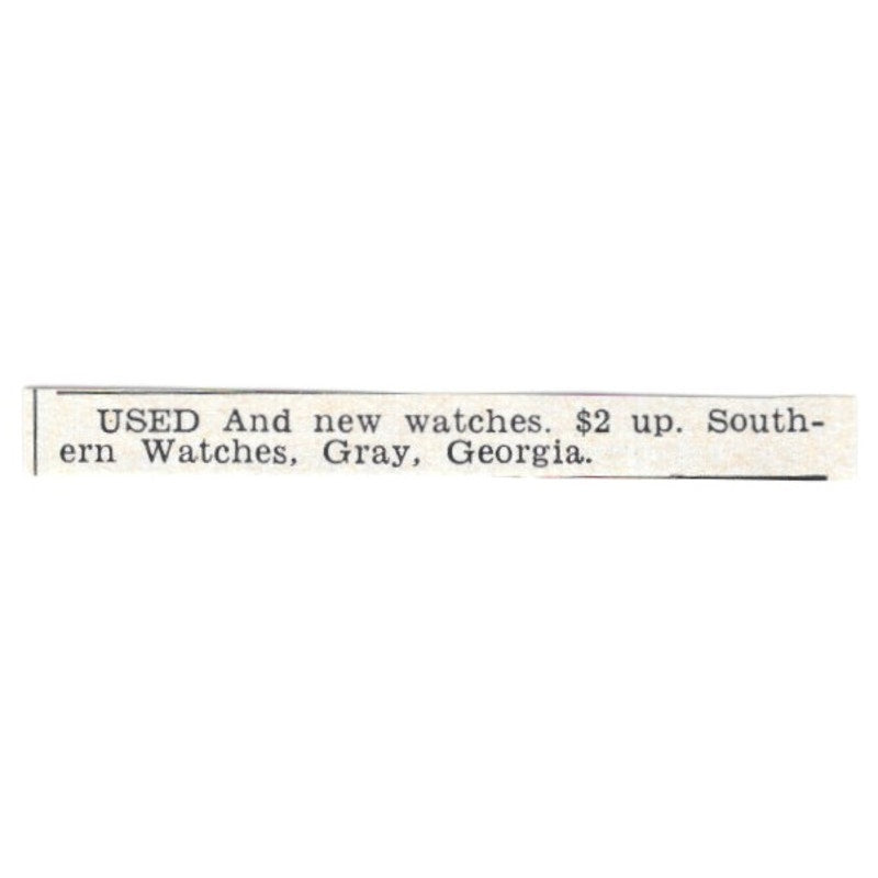 Used & New Watches - Southern Watches, Gray Georgia 1955 Ad AG1-S3