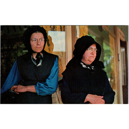 Amish Mother & Daughter Sunday Garb Pennsylvania Dutch Country Postcard PD7