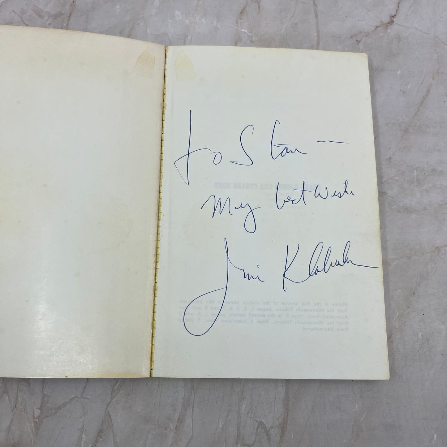True Hearts and Purple Heads SIGNED Jim Klobuchar 1970 1st Print TI9