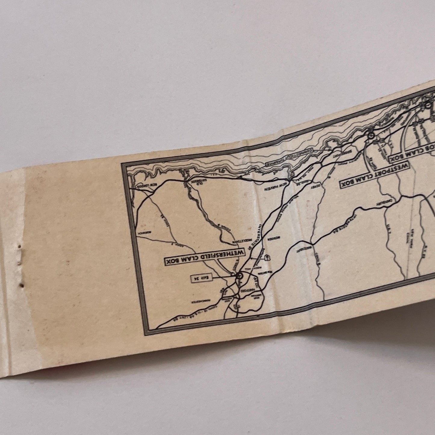 The Clam Box Restaurants Cos Cob Westport Wethersfield CT Matchbook TB6-MB1-10