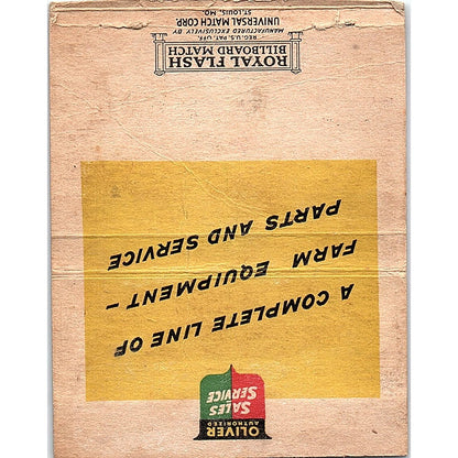 Barney Implement Company Oliver Tractor Withee WI Vintage Matchbook Cover TH2-Y1