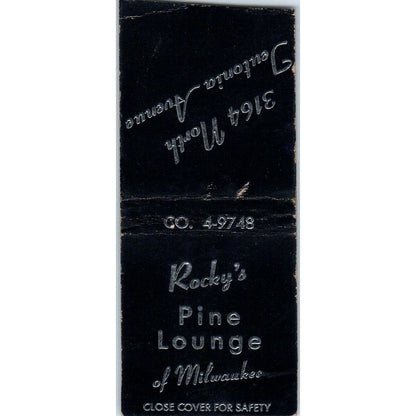 Rocky's Pine Lounge of Milwaukee WI Vintage Matchbook Cover SD4-Y11