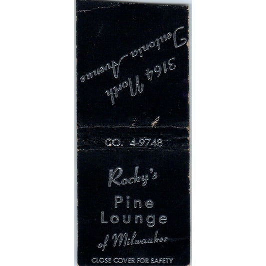 Rocky's Pine Lounge of Milwaukee WI Vintage Matchbook Cover SD4-Y11
