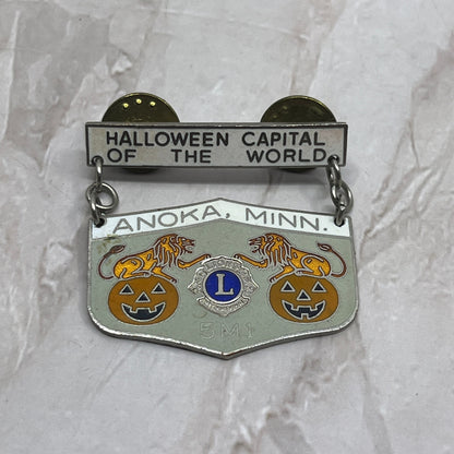 Vintage Lions Club Anoka MN 5M1 Halloween Capital Jack-O-Lantern Lapel Pin SB3