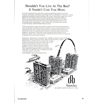 Mansion House Apartments North Fourth Street St. Louis 1971 Magazine Ad AD8-H4