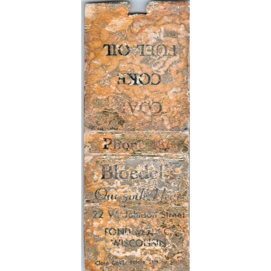 Bloedel's 50th Anniversary Fond Du Lac WI Vintage Matchbook Cover SD4-Y15