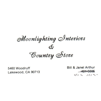 Moonlighting Interiors  Bill & Janel Arthur Lakewood CA Business Card SF3-B1
