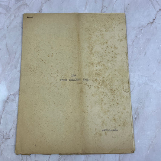 1944 State of Virginia County Production Agriculture Goals Report TG8-VV