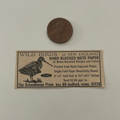 The Schoolhouse Press Wild Birds Bedford MA 1971 Magazine Ad SAG4-S18