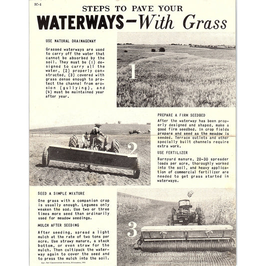 Steps to Pave Your Waterways With Grass 1951 USDA Farm Bulletin AG5-2