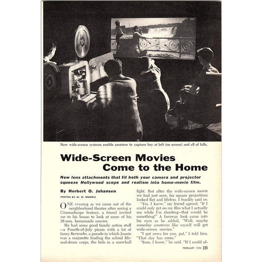 Wide-Screen Movies Come To The Home Herbert O Johansen 2-Page 1955 Article AG1-4