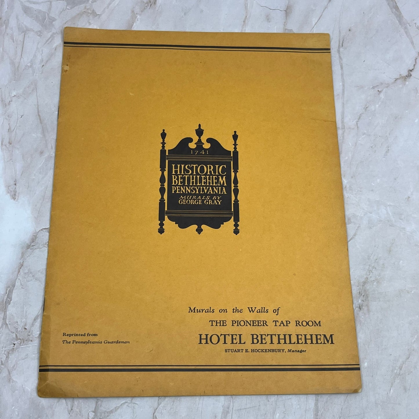 Historic Bethlehem PA Murals by George Gray Hotel Bethlehem Booklet EA5