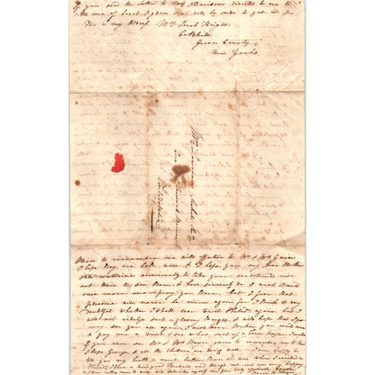 1830 Handwritten Letter Jacob Haight Catskill Greene County NY to Seckel PA D23