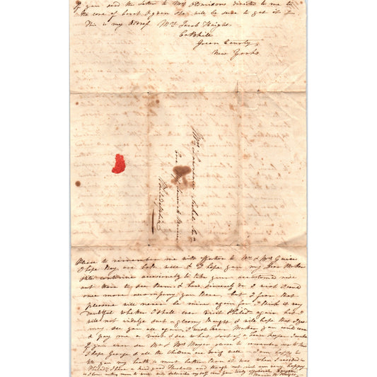 1830 Handwritten Letter Jacob Haight Catskill Greene County NY to Seckel PA D23