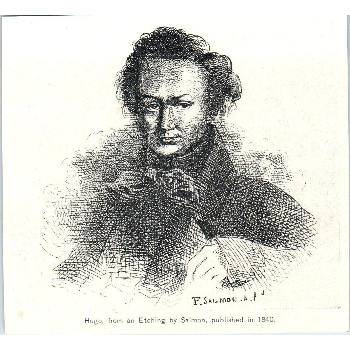Victor Hugo Etching by Salmon Print 1892 Magazine Ad AK5-H8