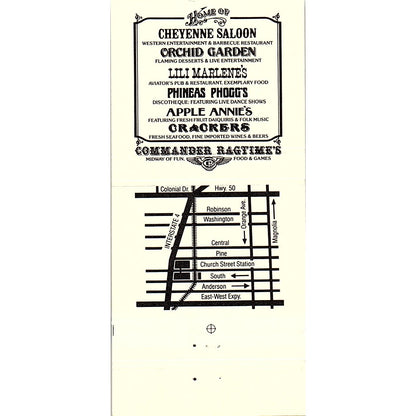 Church Street Station Rosie O'Grady's Orlando FL Vintage Matchbook MM4-10