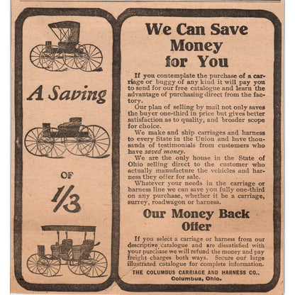 The Columbus Carriage and Harness Co Columbus OH 1905 Magazine Ad AF1-NEH
