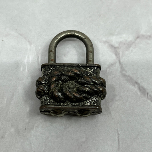 Vintage Metal Knot Padlock Charm Fob Keychain SC1