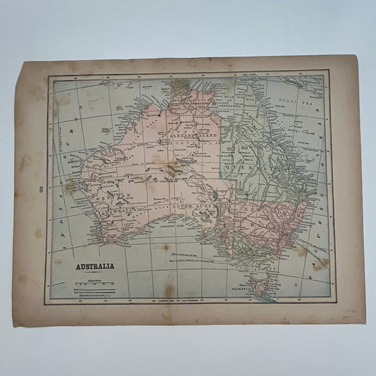 Map of Australia & Africa 1894 Map SV1-6