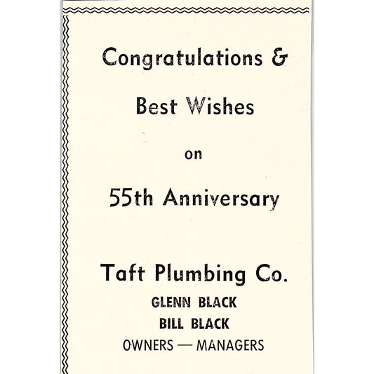 Taft Plumbing Co Glenn & Bill Black - Taft CA 1965 Ad AF8-M5