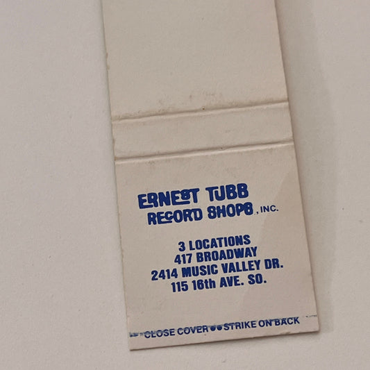 Ernest Tubb Record Shops Inc Vintage Matchbook Cover TB6-MB2-2