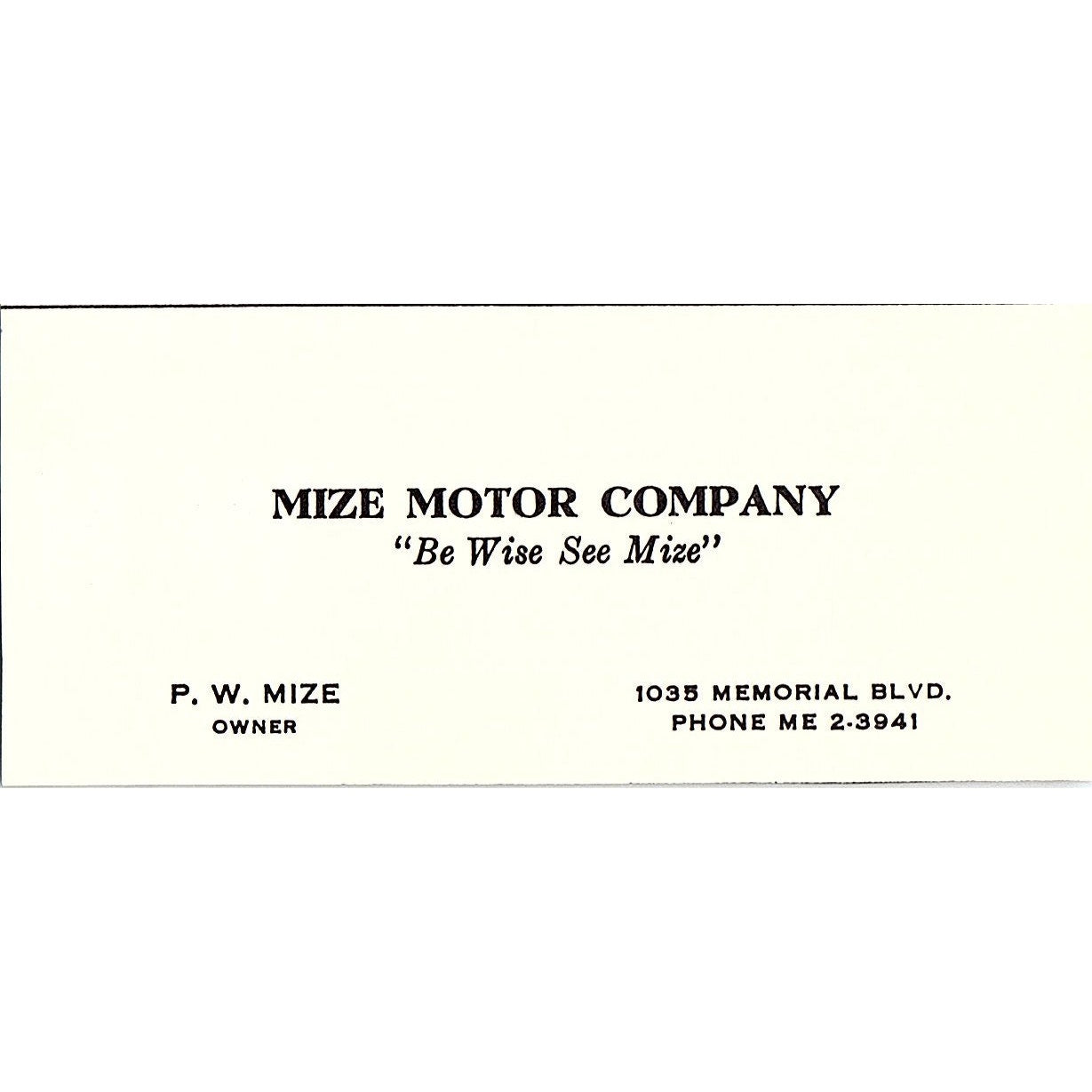 P.W. Mize Motor Company 1035 Memorial Blvd Martinsville VA 1960s Ad AG2-M3