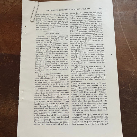 A Halloween Spell by Susan Archer Weiss - 1914 Original 2 Page Article AF3-2