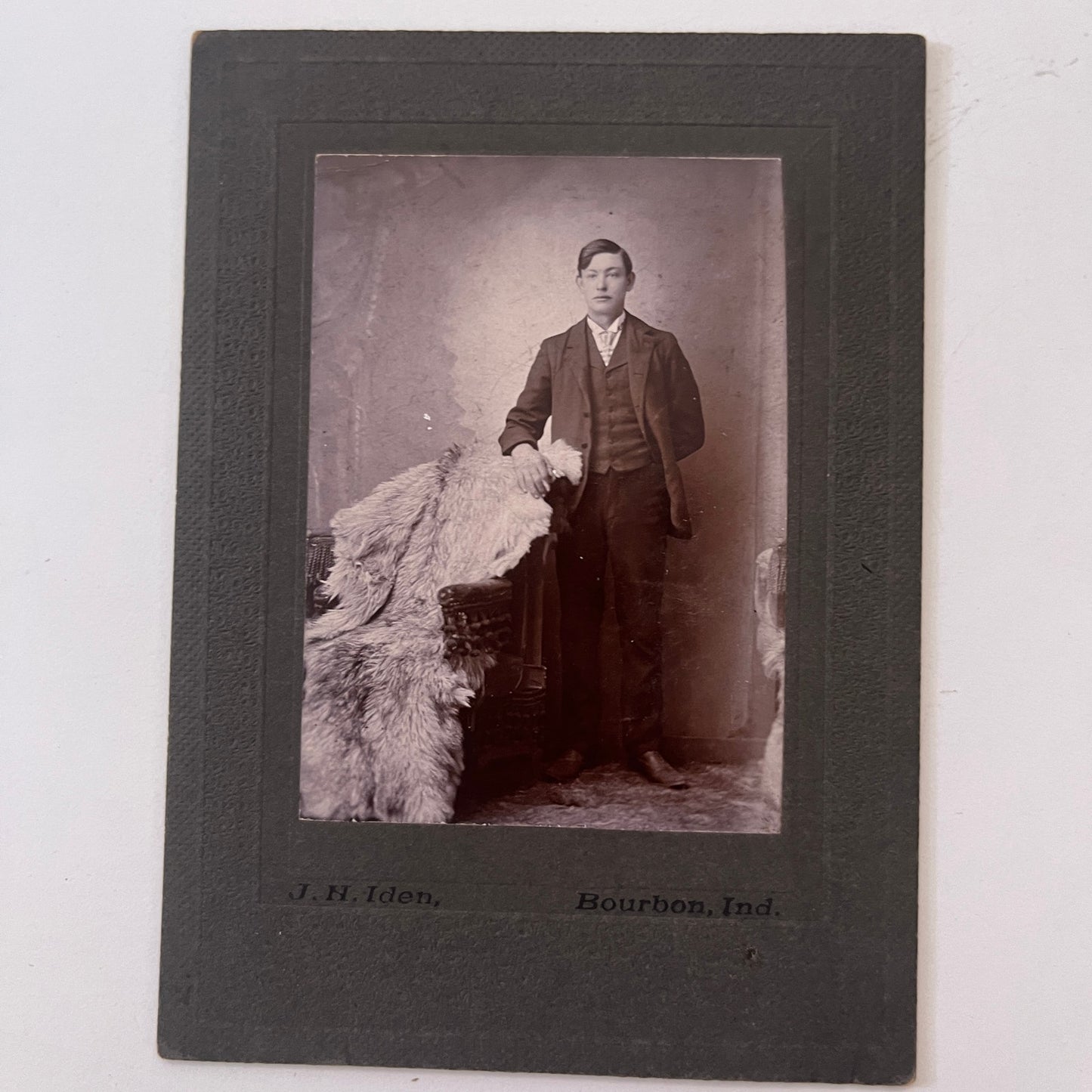 Young Man J.H. Iden Bourbon IN Antique Victorian CDV Card H4-2