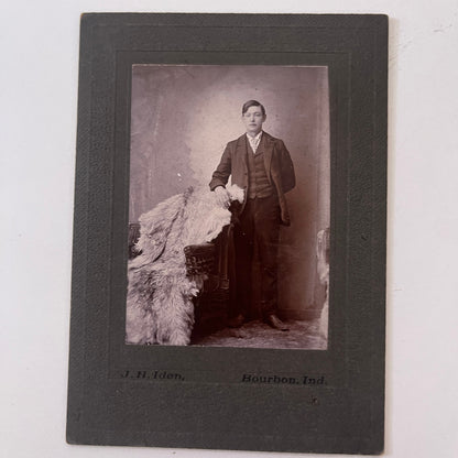 Young Man J.H. Iden Bourbon IN Antique Victorian CDV Card H4-2