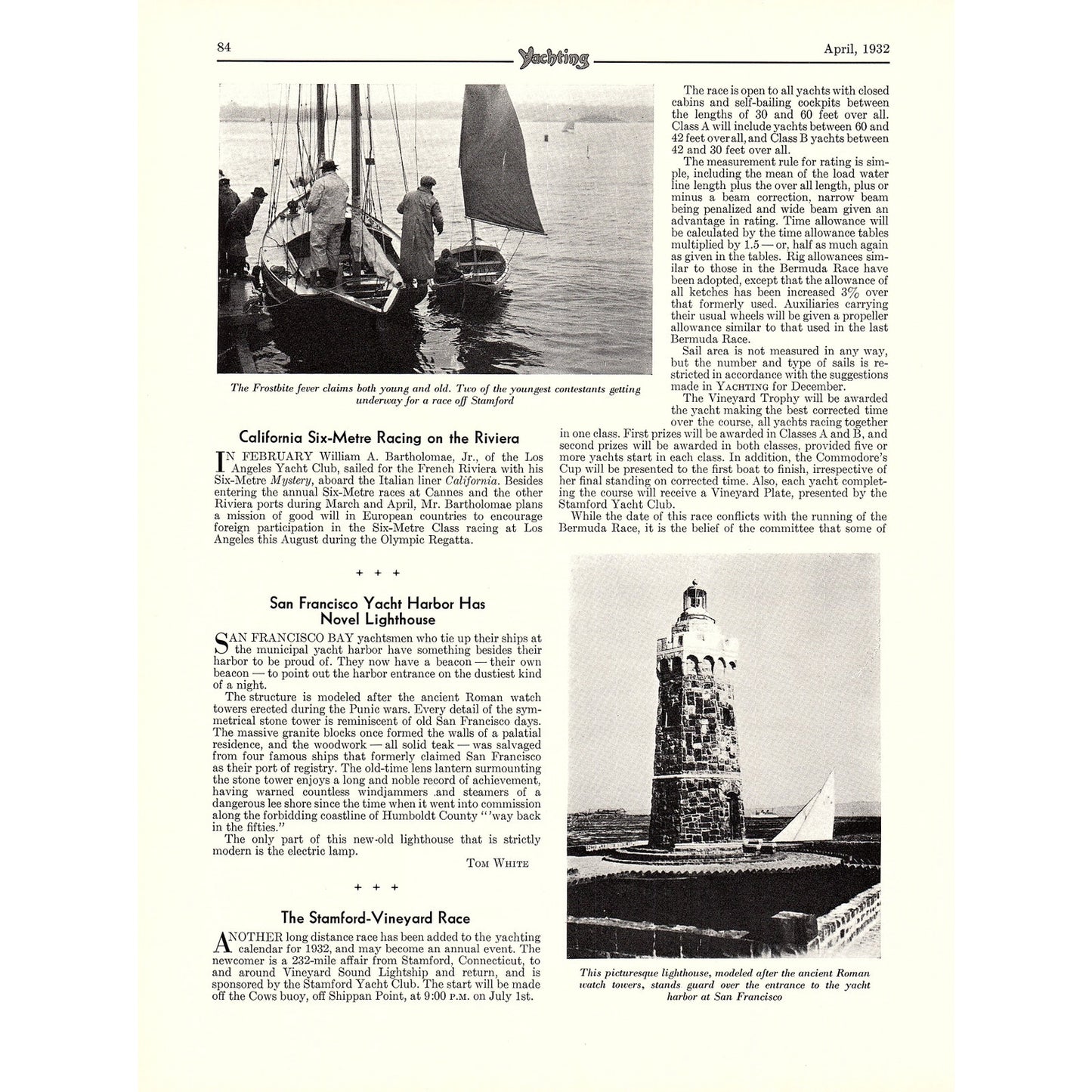 1932 Bermuda Race - The Month in Yachting 2 Pages 1932 Article V1-4