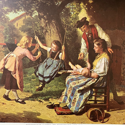 Afternoon Games by Theodore Gerard Lithograph Vintage Art Print 9x11 V5