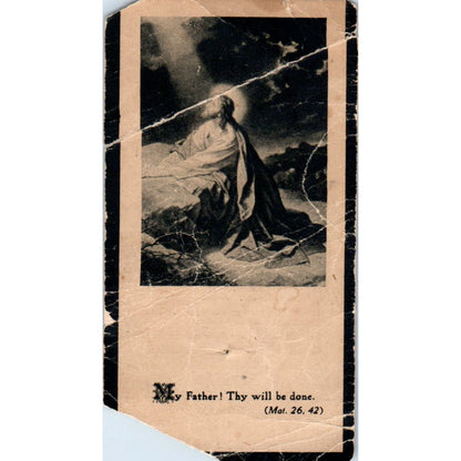 1924 Funeral Prayer Card Angelo Ferrara Matthew 26:42 AE4