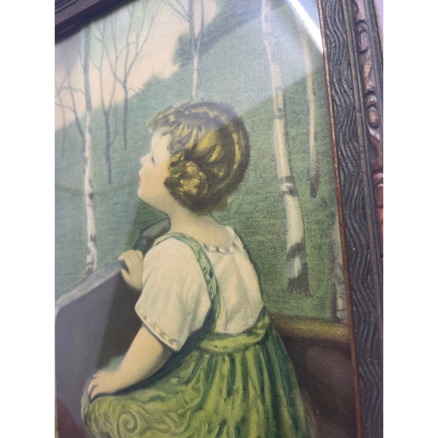 Framed Vintage Antique “Spring Song” Simon Glucklich Litho Print