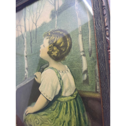 Framed Vintage Antique “Spring Song” Simon Glucklich Litho Print