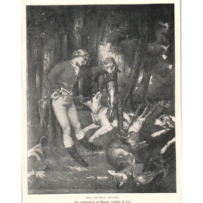 After the Hunt - Courbet 1892 Magazine Print AB6-SM2