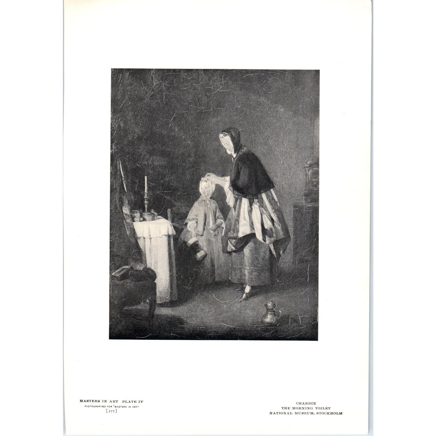 The Morning Toilet - Chardin c1905 Art Print D16