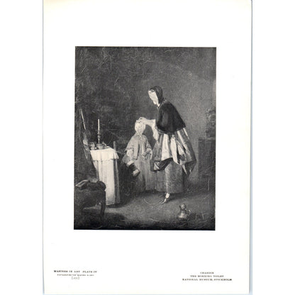 The Morning Toilet - Chardin c1905 Art Print D16