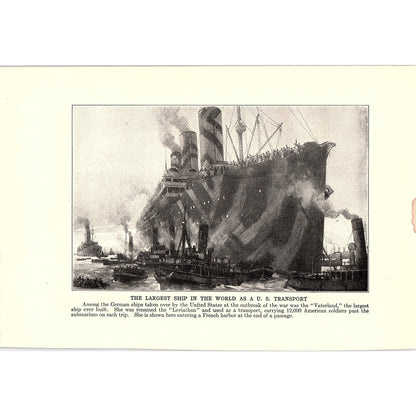 Hog Island Shipyard, Vaterland Leviathan Ship 1919 WWI Print AG1-1