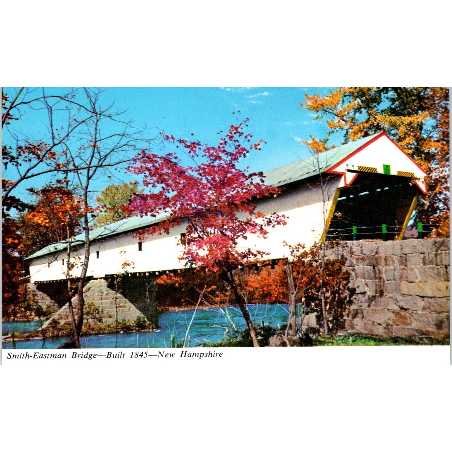Smith-Eastman Bridge in Spring White Mountains NH Covered Bridge Postcard PC3
