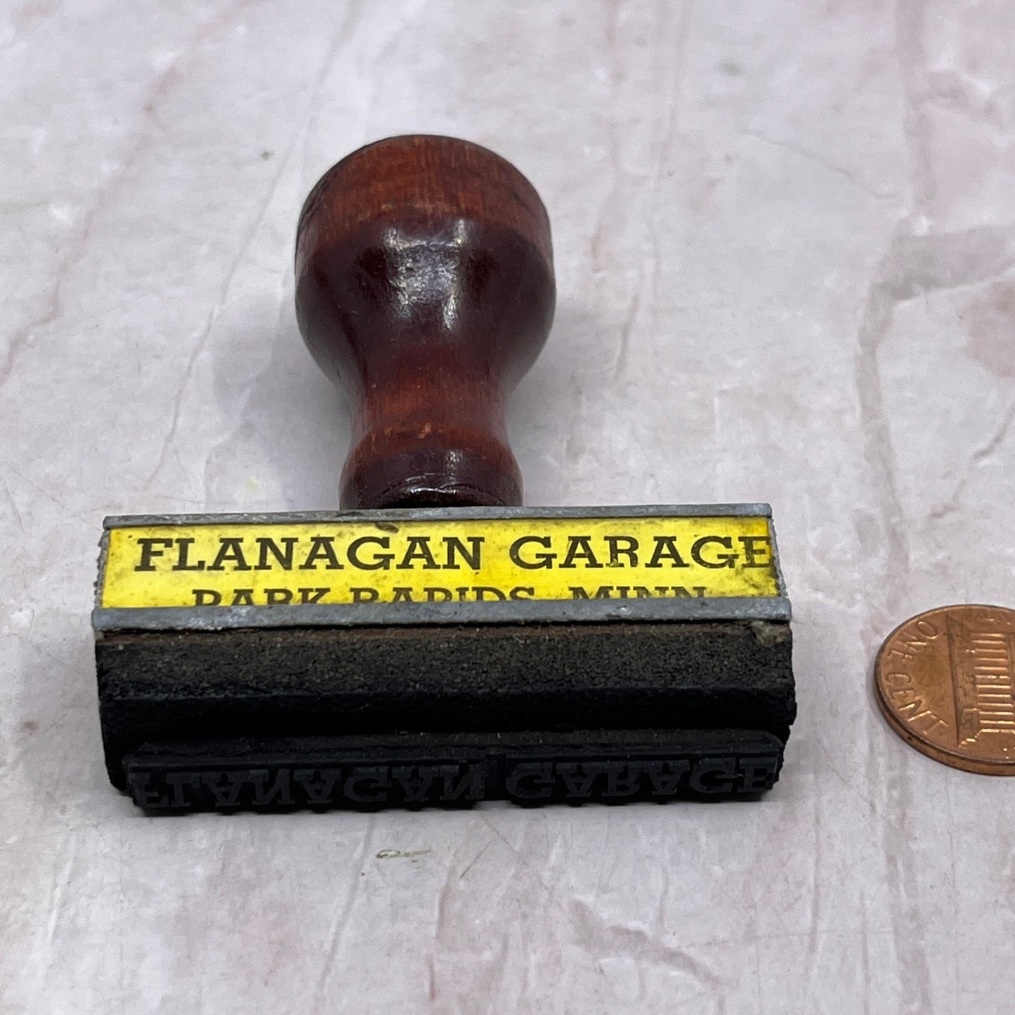 Vintage Flanagan Garage Park Rapids MN Rubber Stamp SF4