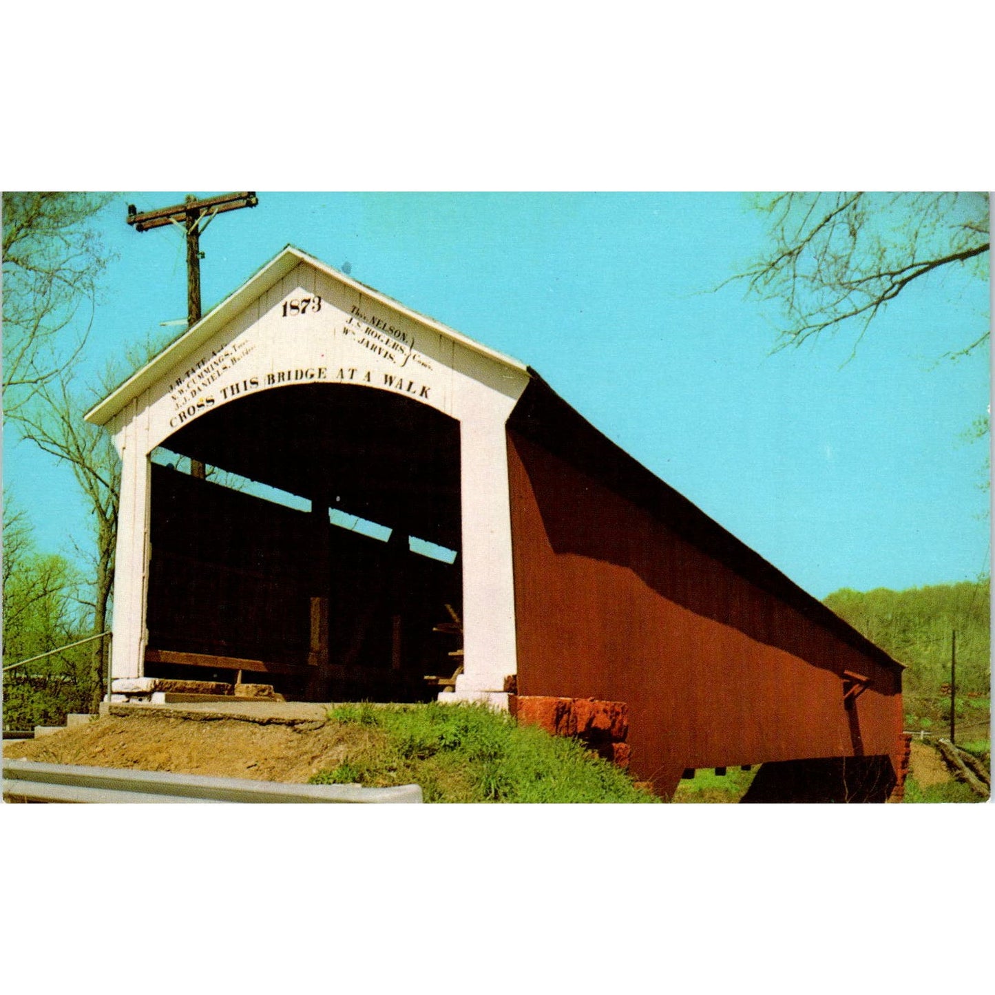 Mecca Bridge Parke County Indiana Covered Bridge Postcard PB11
