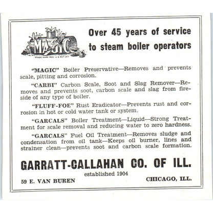 Garratt-Callahan Co Chicago, Harry T. Collette Middletown OH 1953 Ad AE9-DC2