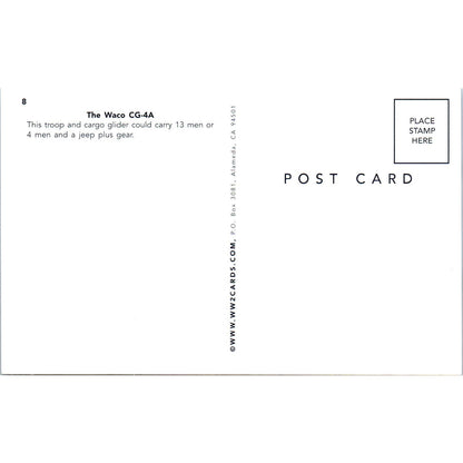 The Waco CG-4A Cargo Glider Vintage Postcard PC19