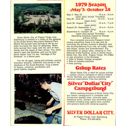 Vintage Silver Dollar City Smoky Mountain Fold Out Travel Brochure TF4-B4