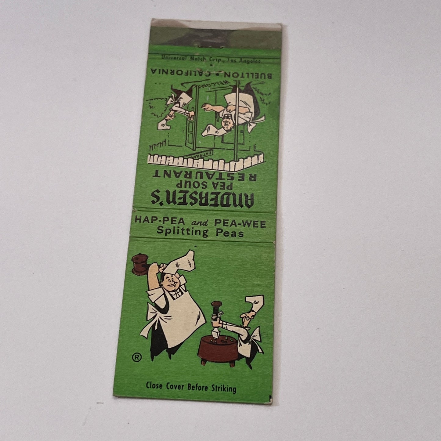 Andersen's Pea Soup Restaurant Buellton CA Vintage Matchbook Cover TB6-MB1-15