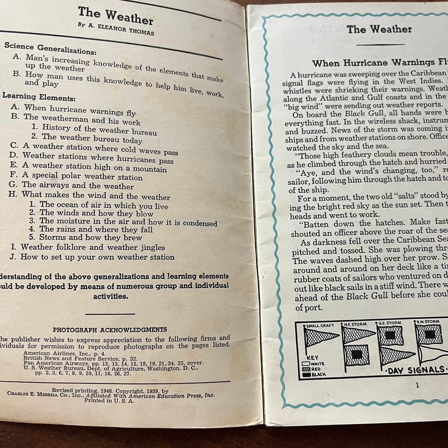 1946 Weather Little Wonder Book A. Eleanor Thomas H4-6