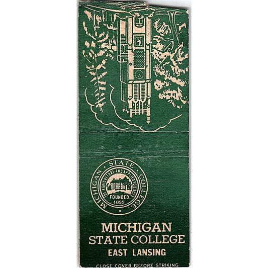 Michigan State College East Lansing Vintage Matchbook Cover SC7-Y8