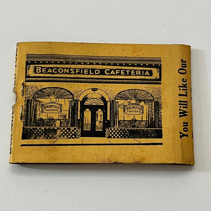 Beaconsfield Cafeteria Washington Sq Brookline MA Matchbook Cover TB8-MB2-10