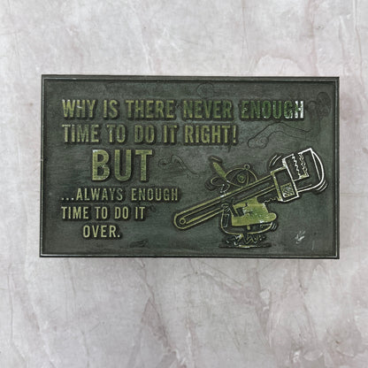 Plumber Pipe Wrench Humor Cartoon Vintage Letterpress Printers Block Plate SB8