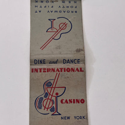 International Casino New York Vintage Matchbook Cover TB8-MB-11